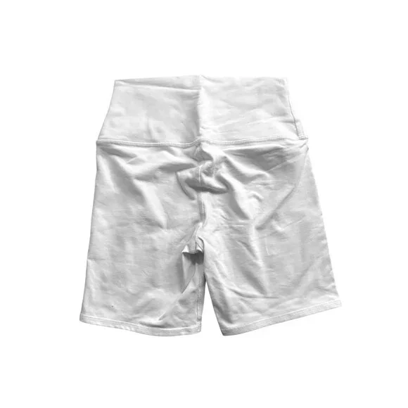 ALO Yoga Airbrush 7" High-Waist Biker Shorts in White